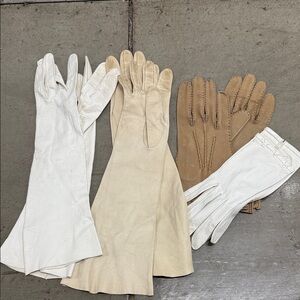 LOT of antique and vintage kid gloves, various colors and sizes.
